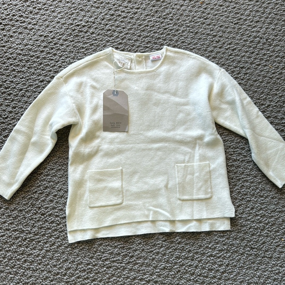 Zara baby knit sweater size 2-3 in cream color NWT
